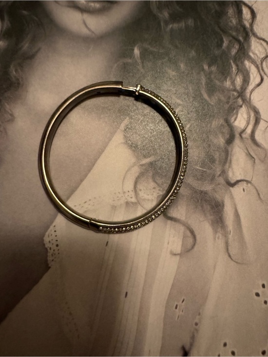 Chico's Jewelry - Classic Gold-Tone Hinged Hoop Earring with Pavé Accents